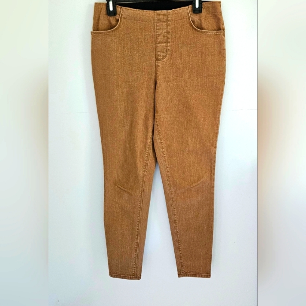 D & Co Denim and Company Rust Tan Pull On Leggings